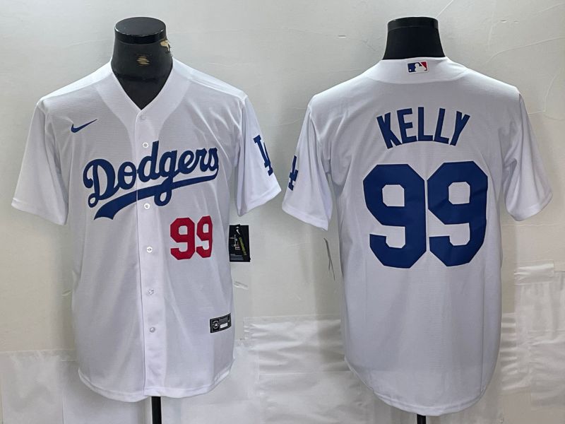Men Los Angeles Dodgers 99 Kelly White Nike Game MLB Jersey style 3